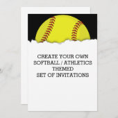 ソフトボールゲームをテーマにした招待状の作成 招待状 (正面/裏面)