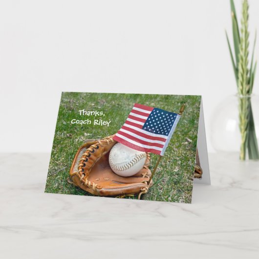 ソフトボールコーチありがとう サンキューカード (正面)