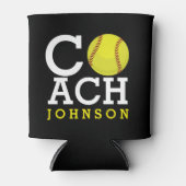 ソフトボールコーチ名前をカスタムする 缶クーラー (正面)