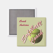 ソフトボールコーチ名 マグネット (正面/裏面)