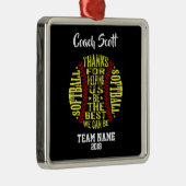 ソフトボールコーチ贈パーソナライズされた与オーナメント メタルオーナメント (右)