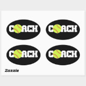 ソフトボールコーチ 楕円形シール (シート)