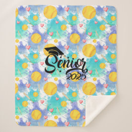 ソフトボールシニア卒業式ギフト水のカラスプラッシュ シェルパブランケット