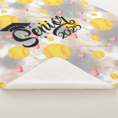 ソフトボールシニア卒業式ギフト水のカラスプラッシュ シェルパブランケット (3/4)