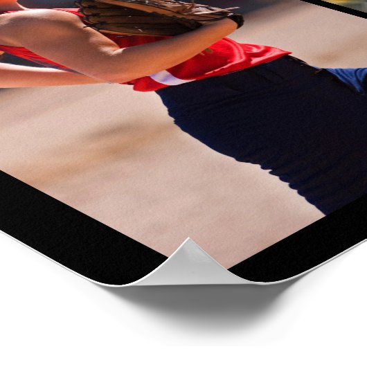 ソフトボールシニア卒業6フォトコラージュ ポスター (角)