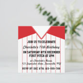 ソフトボールジャージをテーマにしたパーティー招待状テンプレート 招待状 (スタンド正面)