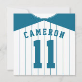 ソフトボールジャージーをテーマにしたパーティー招待状テンプレート 招待状 (裏面)