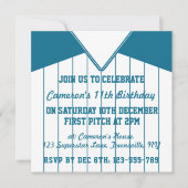 ソフトボールジャージーをテーマにしたパーティー招待状テンプレート 招待状 (正面)