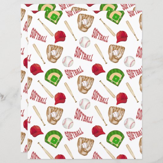 ソフトボールスクラップブック紙 (正面/裏面)