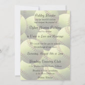 ソフトボールスポーツが家族の写真結婚を融合 招待状 (裏面)