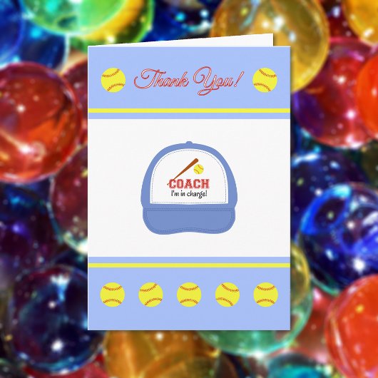 ソフトボールスポーツコーチサンキューカード サンキューカード