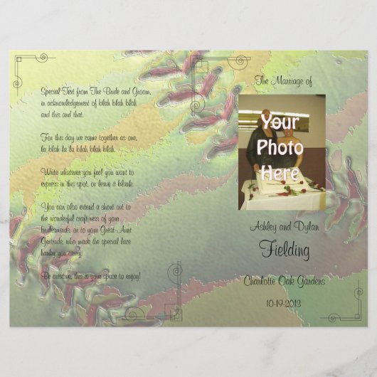 ソフトボールスポーツテーマフォト結婚式 プログラム (正面)