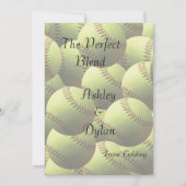 ソフトボールスポーツテーマブレン結婚ドファミリー 招待状 (正面)