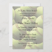 ソフトボールスポーツテーマ結婚写真 招待状 (裏面)
