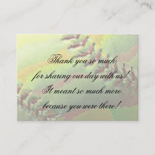 ソフトボールスポーツテーマ護衛テーブルの割り当て プレイスカード (正面)