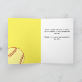 ソフトボールスポーツフォトコーチ サンキューカード (内部)