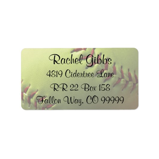 ソフトボールス結婚ポーツのテーマ住所 シール (正面)