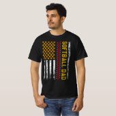 ソフトボールダッドアメリカ国旗 Tシャツ (正面フル)