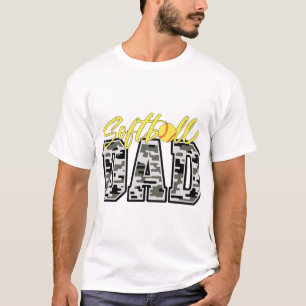 ソフトボールダッド カモフラ柄デザイン - 自慢のスポーツパパ Tシャツ