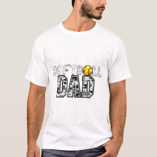 ソフトボールダッド カモフラ柄デザイン - 自慢のスポーツパパ Tシャツ