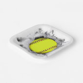 ソフトボールチームパーティーナプキンス ペーパープレート (傾斜あり)