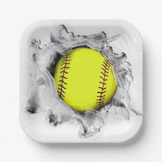 ソフトボールチームパーティーナプキンス ペーパープレート (正面)