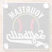 ソフトボールチームプレーヤーADD NAME パーソナライズされた League ガラスコースター (裏面)