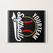 ソフトボールチームプレーヤーADD NAME パーソナライズされた League ジグソーパズル (横)