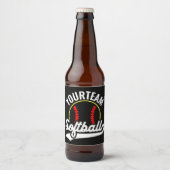 ソフトボールチームプレーヤーADD NAME パーソナライズされた League ビールラベル (正面)