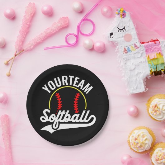 ソフトボールチームプレーヤーADD NAME パーソナライズされた League ペーパープレート (パーティー)