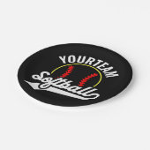 ソフトボールチームプレーヤーADD NAME パーソナライズされた League ペーパープレート (アングル)