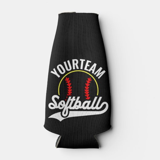 ソフトボールチームプレーヤーADD NAME パーソナライズされた League ボトルクーラー (正面)