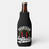 ソフトボールチームプレーヤーADD NAME パーソナライズされた League ボトルクーラー (ボトル正面)