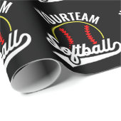 ソフトボールチームプレーヤーADD NAME パーソナライズされた League ラッピングペーパー (ロールコーナー)