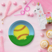 ソフトボールテーマ ペーパープレート (パーティー)