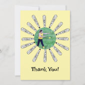 ソフトボールバットの花の感謝カード サンキューカード (正面)