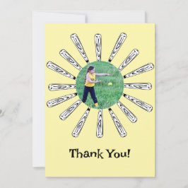 ソフトボールバットの花の感謝カード サンキューカード