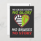 ソフトボールバレーボールハートなし草汚れギフト ポストカード (正面/裏面)