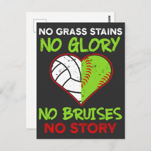 ソフトボールバレーボール選手の打撲傷を持つアスリート ポストカード (正面/裏面)