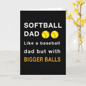 ソフトボールパパで大きなボールを持つスポーツ カード (黄色い花)