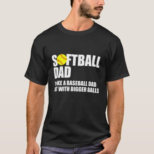 ソフトボールパパのおもしろい定義 Tシャツ (正面)