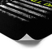 ソフトボールパパアメリカ国旗ヴィンテージソフトボール ポスター (角)