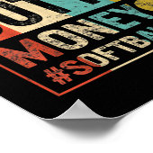 ソフトボールパパストレートアウトタマネー父の日 ポスター (角)