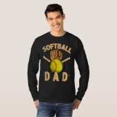 ソフトボールパパヴィンテージアメリカ国旗父のDa Tシャツ (正面フル)