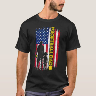 ソフトボールパパ宇佐国旗ソフトボール選手のパパ父 Tシャツ