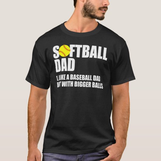 ソフトボールパパ定義父の日 Tシャツ (正面)