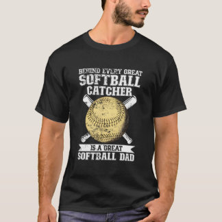 ソフトボールパパ投手速球コーチ選手 Tシャツ