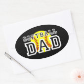 ソフトボールパパ 楕円形シール (封筒)
