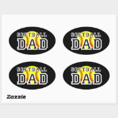 ソフトボールパパ 楕円形シール (シート)