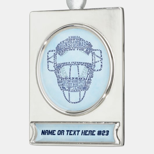 ソフトボールパーソナライズされた野球クリスマスオーナメント シルバープレートバナーオーナメント (左)